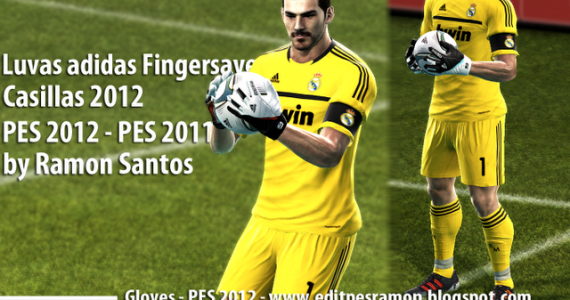PES 2012 Casillas Luvas Adidas Fingersave Gloves