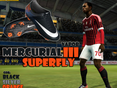 PES 2012 Mercurial Superfly III Boots - Black, Silver, Orange ( Pedido) PES 2012 Mercurial Superfly III Boots - Black, Silver, Orange ( Pedido)