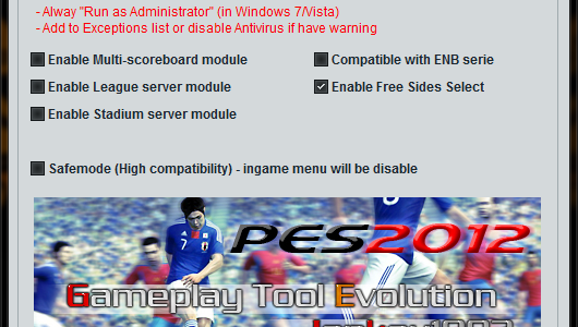 PES2012 Gameplay Tool version 4.10