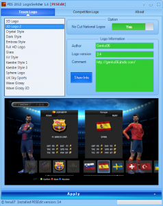 PES 2013 LogoSwitcher 1.6 for PESEdit 2013 Patch 3.4