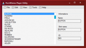 PES 2014 Player Utility Tool v1.0